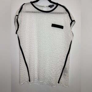 RUDSAK sheer contrasting trim contemporary Blouse size small